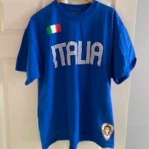 Italia Shirt Simply for Sports Mens Blue Soccer Sports Short Sleeve